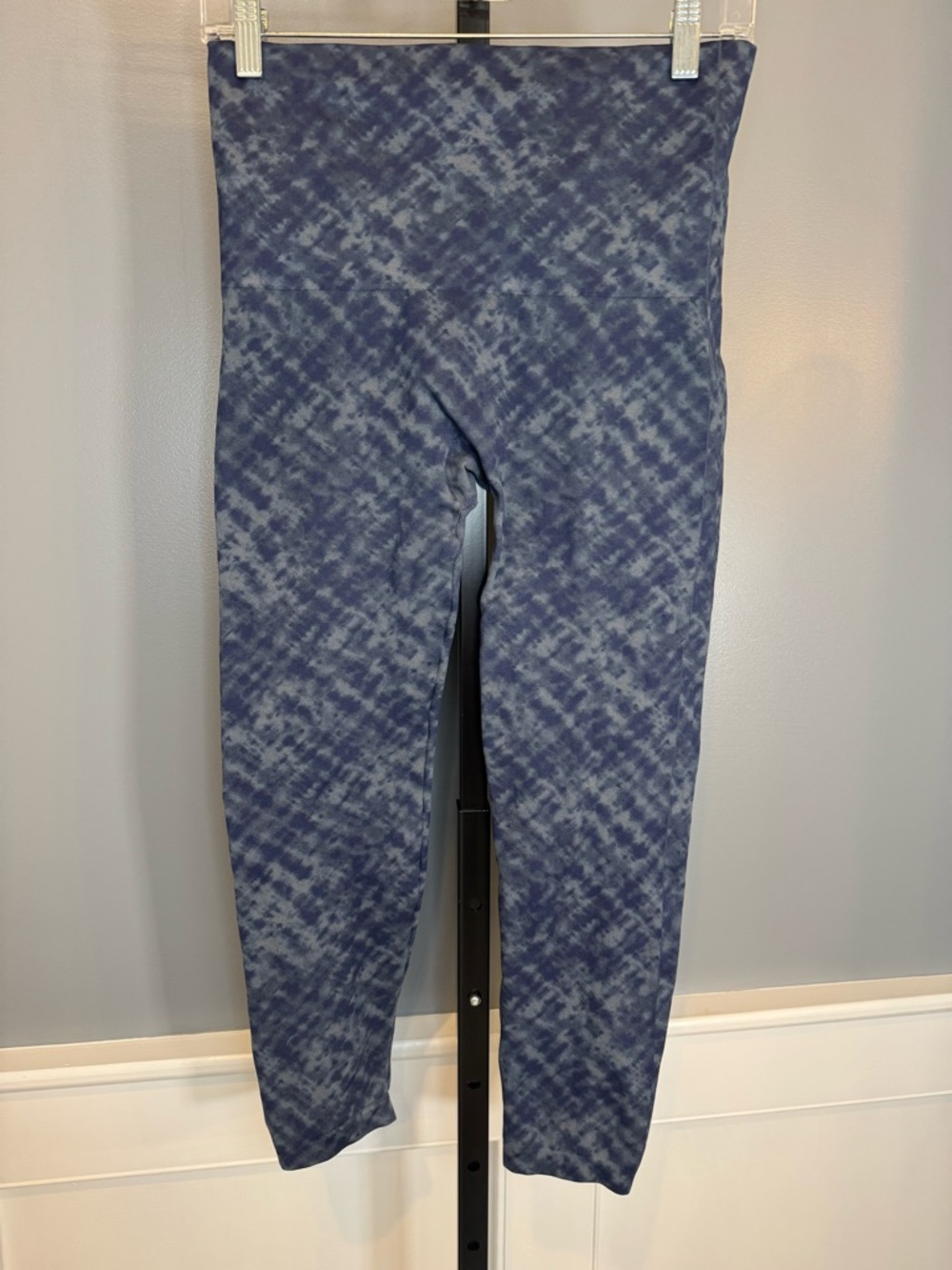 SPANX‎ Look At Me Now Cropped Leggings Blue Tie Dye Seamless XL